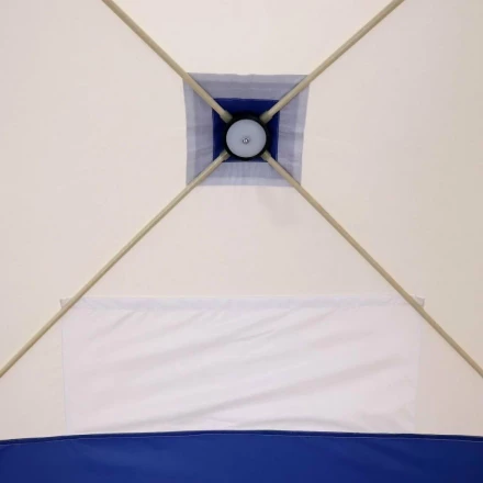 Палатка КУБ 3 (однослойная), 1,8x1,8 м, PU 2000, бело-синяя